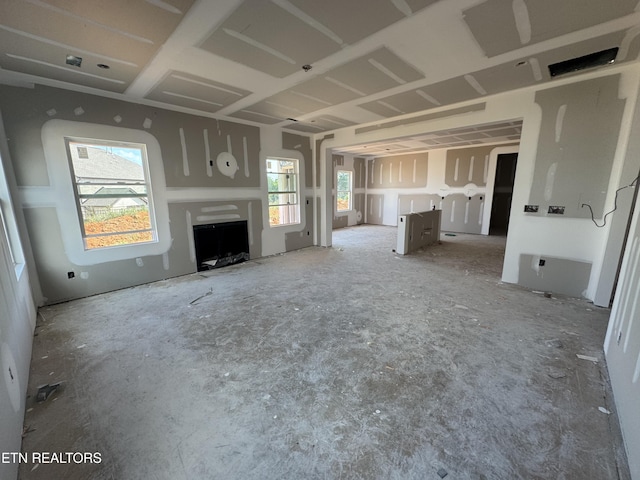 423 Ivey Farms Ln, Farragut, TN 37934 - unfurnished living room with a fireplace