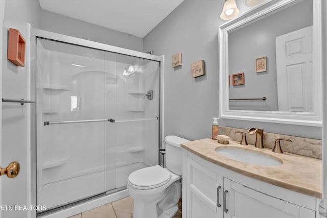 6718 Farmbrook Ln, Knoxville, TN 37918 - full bath featuring a shower stall, vanity, and tile patterned floors