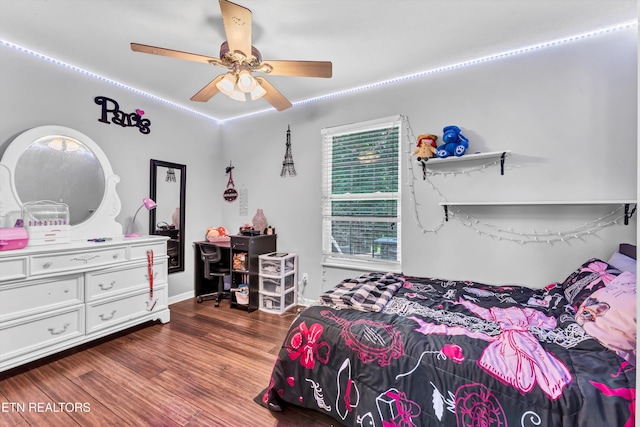 6718 Farmbrook Ln, Knoxville, TN 37918 - bedroom featuring wood finished floors and ceiling fan