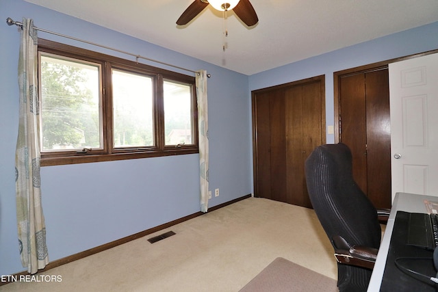 433 Clover Fork Dr, Knoxville, TN 37934 - office with light colored carpet and a ceiling fan