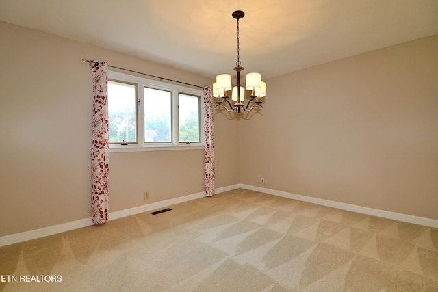 433 Clover Fork Dr, Knoxville, TN 37934 - empty room with a chandelier and light carpet