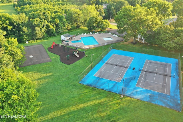 433 Clover Fork Dr, Knoxville, TN 37934 - bird's eye view of a pool area