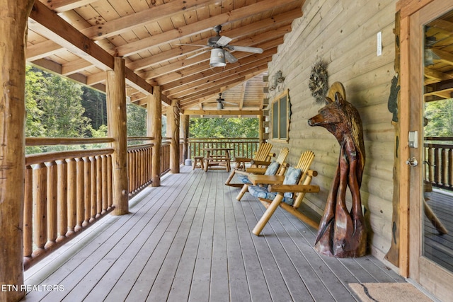 3014 N Clear Fork Rd, Sevierville, TN 37862 - porch with a ceiling fan
