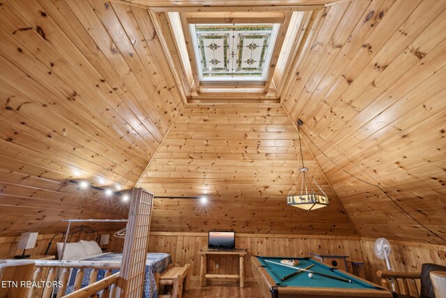 3014 N Clear Fork Rd, Sevierville, TN 37862 - bedroom with wooden walls, lofted ceiling, and wooden ceiling