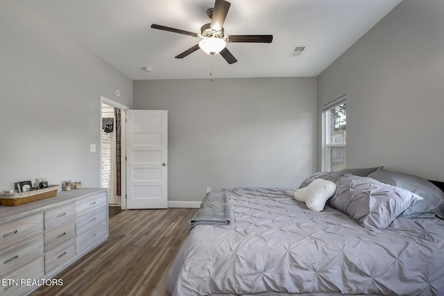 11944 Cordial Ln, Knoxville, TN 37932 - bedroom with dark wood-style flooring and ceiling fan