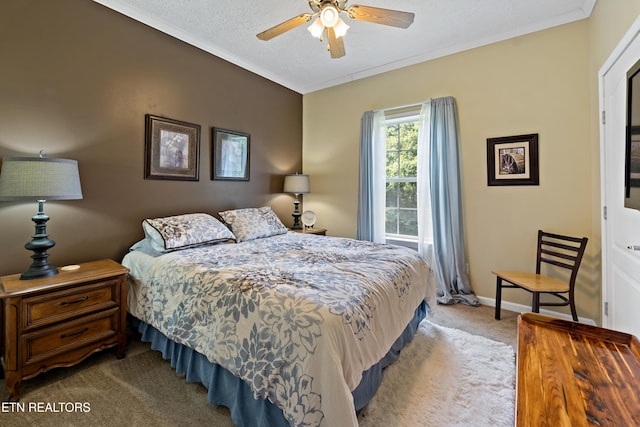 1914 Old Chilhowee Rd, Seymour, TN 37865 - bedroom with carpet flooring, crown molding, and ceiling fan