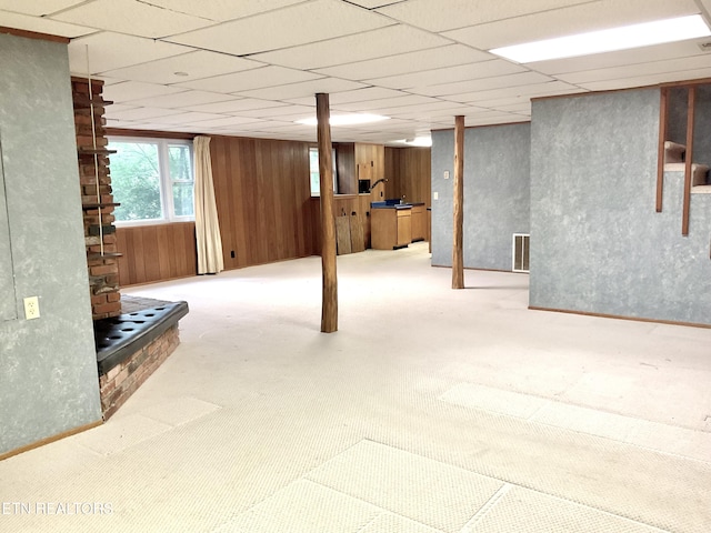 3505 Hackworth Rd, Knoxville, TN 37931 - basement featuring wooden walls and carpet