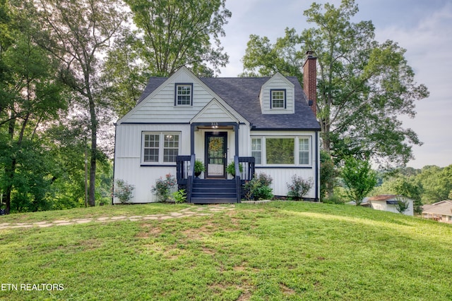 313 Edgewood Cir, Clinton, TN 37716 - view of front of house with a chimney and a front lawn