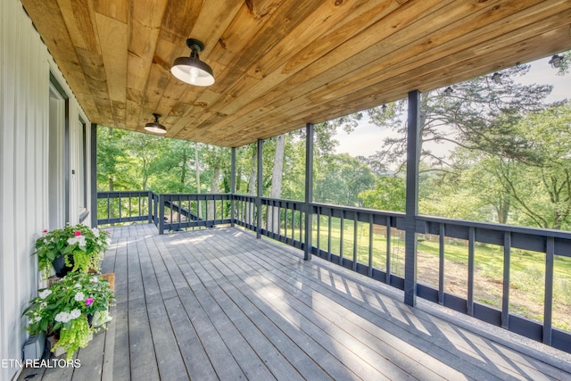 313 Edgewood Cir, Clinton, TN 37716 - wooden terrace with view of scattered trees