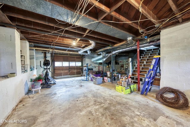 313 Edgewood Cir, Clinton, TN 37716 - garage featuring concrete block wall