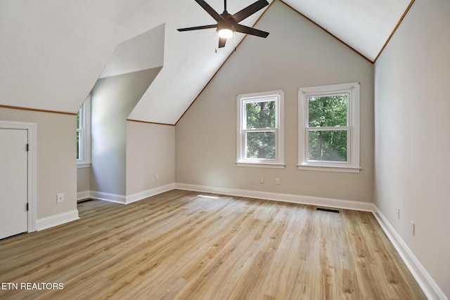 110 Lakecrest Ln, Oak Ridge, TN 37830 - bonus room featuring ceiling fan, wood finished floors, and lofted ceiling