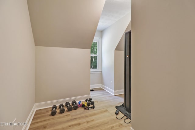 110 Lakecrest Ln, Oak Ridge, TN 37830 - hallway with wood finished floors and lofted ceiling