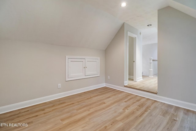 110 Lakecrest Ln, Oak Ridge, TN 37830 - additional living space with lofted ceiling, light wood-style flooring, and recessed lighting