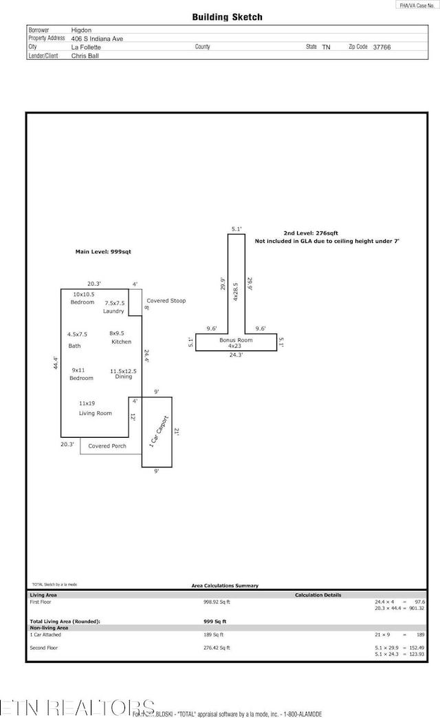 406 S Indiana Ave, Lafollette, TN 37766 - view of floor plan / room layout