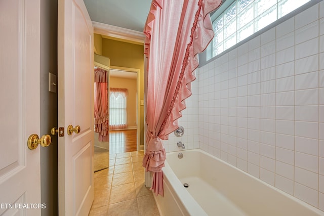 2150 Hirst Cir, Lenoir City, TN 37771 - bathroom with tile patterned floors and shower / bathtub combination with curtain