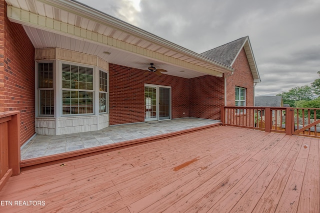 2150 Hirst Cir, Lenoir City, TN 37771 - wooden deck with ceiling fan and a patio