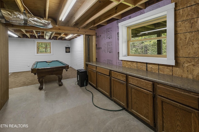 2526 N School House Gap Rd, Sevierville, TN 37876 - rec room with billiards and concrete flooring