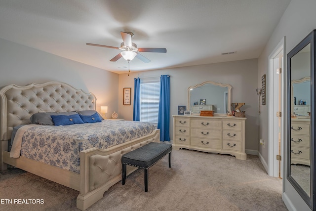 1221 Sky Top Ln, Powell, TN 37849 - bedroom featuring light carpet and ceiling fan