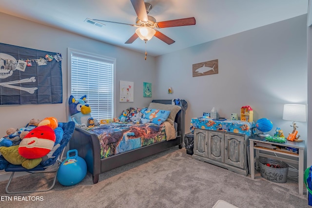 1221 Sky Top Ln, Powell, TN 37849 - bedroom featuring carpet flooring and a ceiling fan