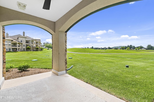 545 Rarity Bay Pkwy Unit 103, Vonore, TN 37885 - view of grassy yard with view of golf course and a patio