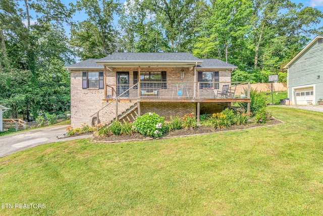 124 Pheasant Rd, Clinton, TN 37716 - view of front of house featuring brick siding, stairway, and a porch