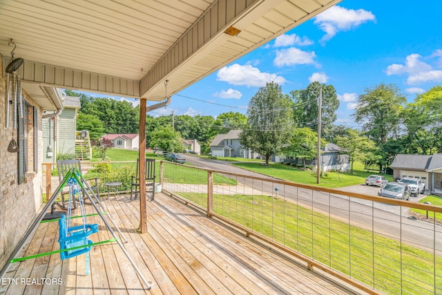 124 Pheasant Rd, Clinton, TN 37716 - deck featuring a lawn and a residential view