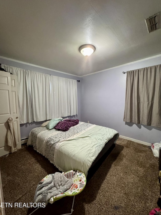 103 Albany Rd, Oak Ridge, TN 37830 - bedroom featuring carpet, crown molding, and a baseboard radiator
