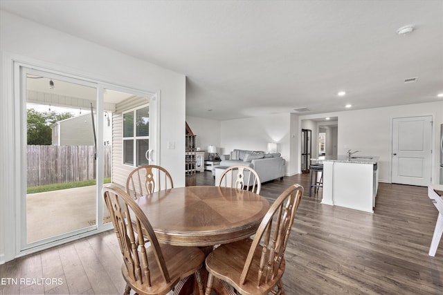 213 Newman Cir, Jefferson City, TN 37760 - dining area with dark wood finished floors and recessed lighting