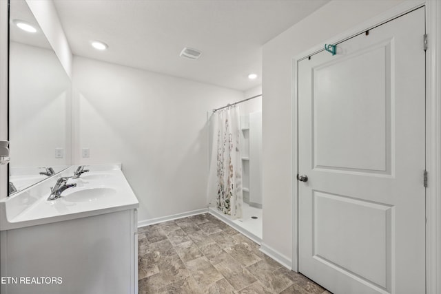 213 Newman Cir, Jefferson City, TN 37760 - full bath featuring double vanity, curtained shower, and recessed lighting