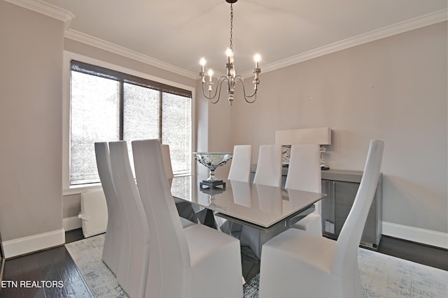 11957 Lakehurst Ln, Knoxville, TN 37934 - dining room featuring a chandelier, crown molding, and wood finished floors