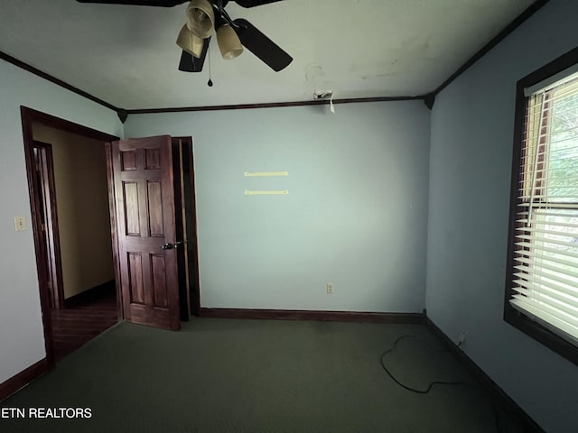 435 Simms Fork Rd, Arjay, KY 40902 - carpeted spare room with baseboards and a ceiling fan