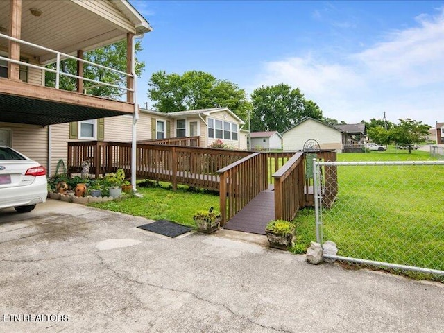 205 Ellison Rd, Lafollette, TN 37766 - view of front of home with a wooden deck and concrete driveway