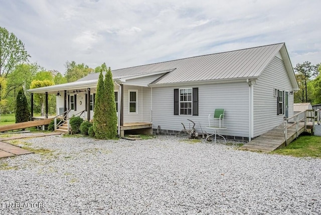 4148 New Home Rd, Smithville, TN 37166 - ranch-style house featuring covered porch and a metal roof