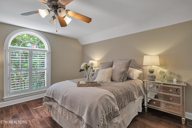 920 Andover View Ln, Knoxville, TN 37922 - bedroom with wood finished floors, a ceiling fan, and lofted ceiling