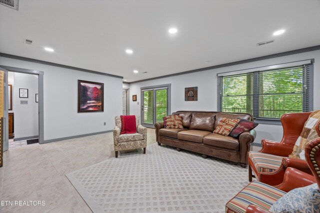 2991 Walden Flats Way, Sevierville, TN 37862 - living area with ornamental molding and recessed lighting
