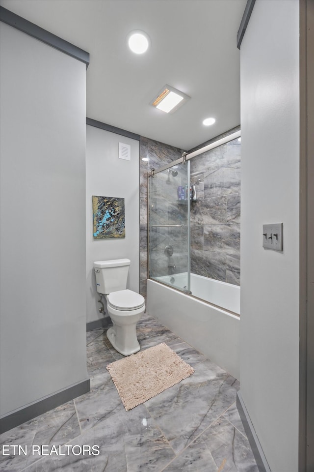 2991 Walden Flats Way, Sevierville, TN 37862 - full bathroom featuring shower / bath combination with glass door and recessed lighting