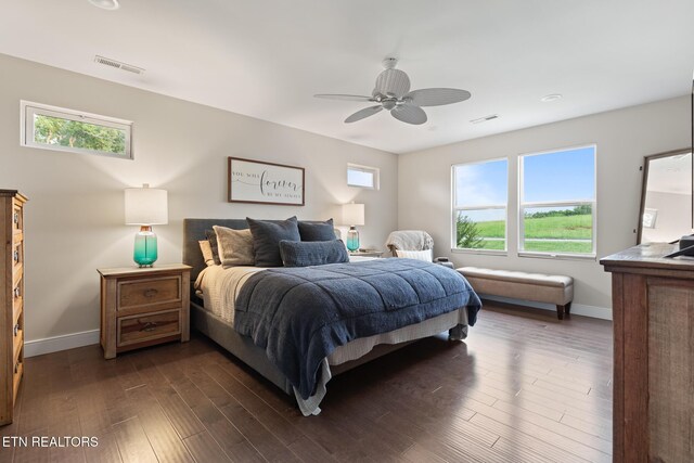 9401 Shirley Ann Rd, Kodak, TN 37764 - bedroom with dark wood-style flooring and ceiling fan