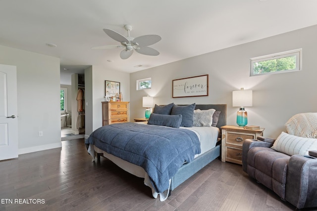 9401 Shirley Ann Rd, Kodak, TN 37764 - bedroom with multiple windows, wood finished floors, ceiling fan, and a closet
