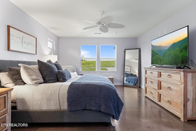9401 Shirley Ann Rd, Kodak, TN 37764 - bedroom with dark wood-type flooring and a ceiling fan