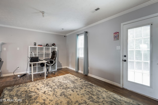 8306 Foxworth Trl, Powell, TN 37849 - home office with crown molding and wood finished floors
