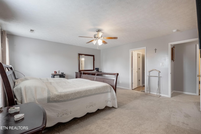 8306 Foxworth Trl, Powell, TN 37849 - bedroom with carpet flooring, a ceiling fan, and a textured ceiling
