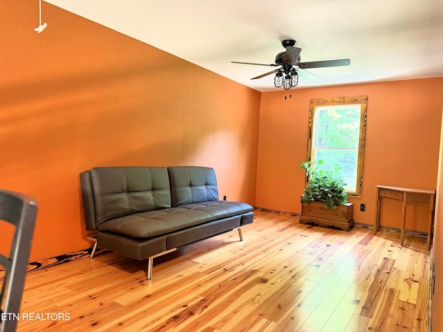 1659 Cherohala Skwy, Tellico Plains, TN 37385 - living area featuring hardwood / wood-style flooring and a ceiling fan