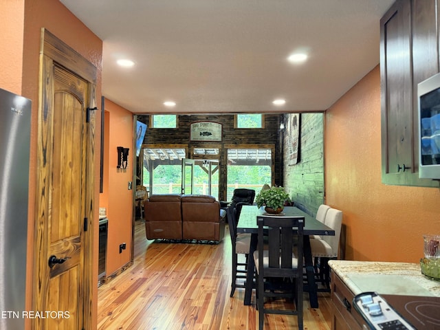 1659 Cherohala Skwy, Tellico Plains, TN 37385 - dining space featuring light wood-type flooring and recessed lighting