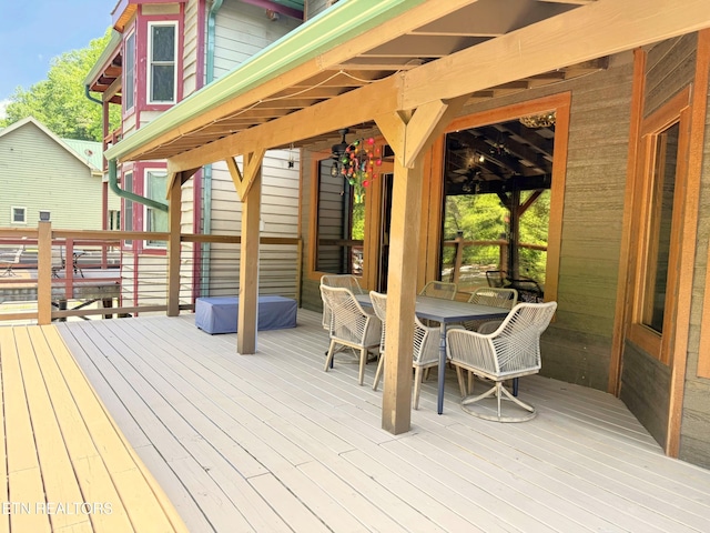 1659 Cherohala Skwy, Tellico Plains, TN 37385 - wooden terrace featuring outdoor dining space