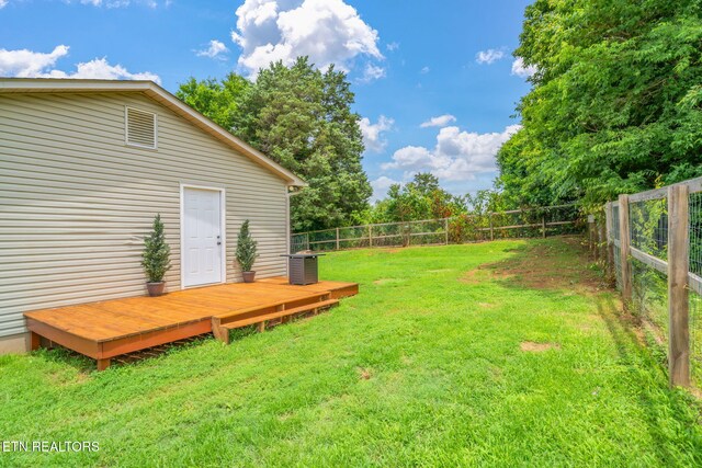 555 N Trigonia Rd, Greenback, TN 37742 - fenced backyard with a wooden deck