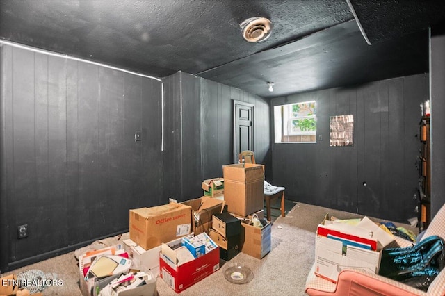 330 Dilbeck Ln, Caryville, TN 37714 - interior space featuring carpet and wooden walls