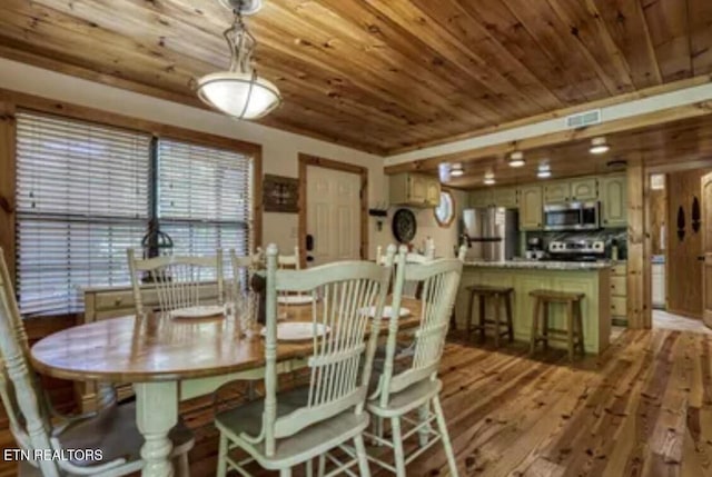 315 Greenwood Way, Pigeon Forge, TN 37863 - dining space with light wood-style flooring and wooden ceiling