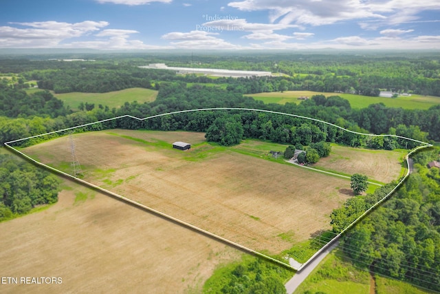 1790 Coon Hunt Rd, Baxter, TN 38544 - aerial view of sparsely populated area with property boundaries highlighted and a heavily wooded area