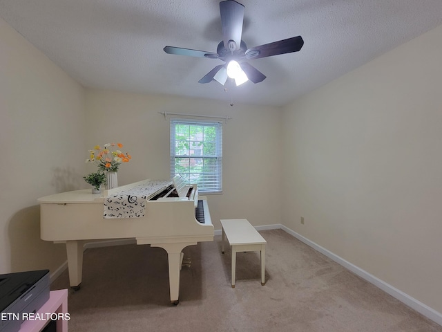 237 Camelot Ct, Knoxville, TN 37922 - sitting room with ceiling fan, light colored carpet, and a textured ceiling