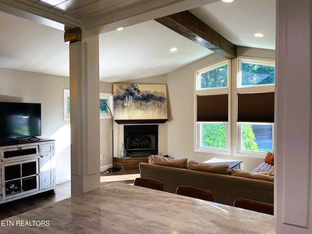 116 Lasalle Rd, Oak Ridge, TN 37830 - living room with a fireplace, dark wood-type flooring, and recessed lighting
